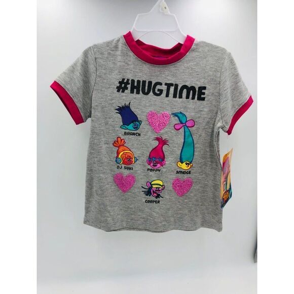 Brand New Trolls Hug‎ Time By Dream Works Girls Short Sleeve T-shirt Size 5 - Picture 5 of 7